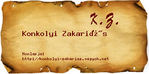 Konkolyi Zakariás névjegykártya